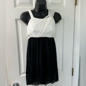 BCX Girl black and white dress with rhinestone detail-size 10